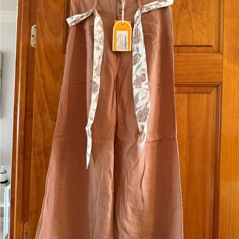 FA Brown Pants with Patterned Belt